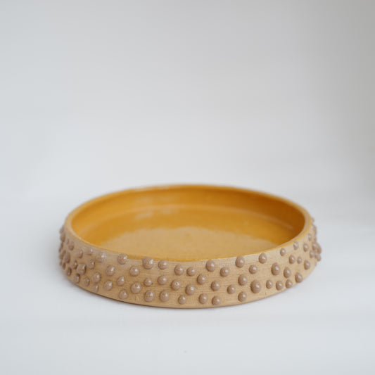 Brown dotted plate